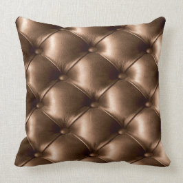 Bronze Tufed Leather Print Pillow Kussen