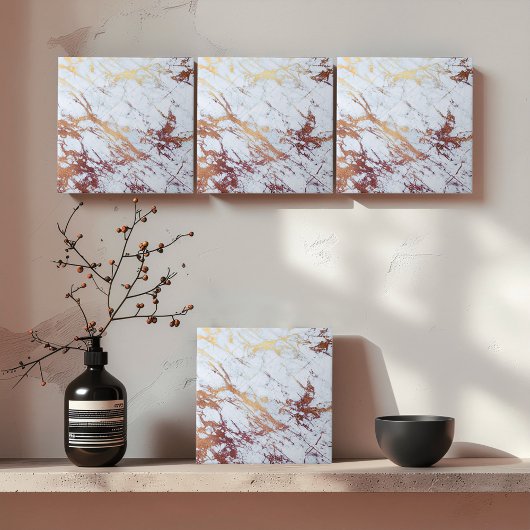  Bronze Veined White Marble ID1182c Tegeltje