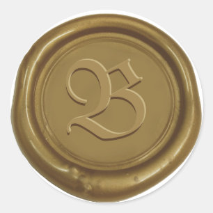 Bronze Wax Seal Custom Monogram Letter Ronde Sticker