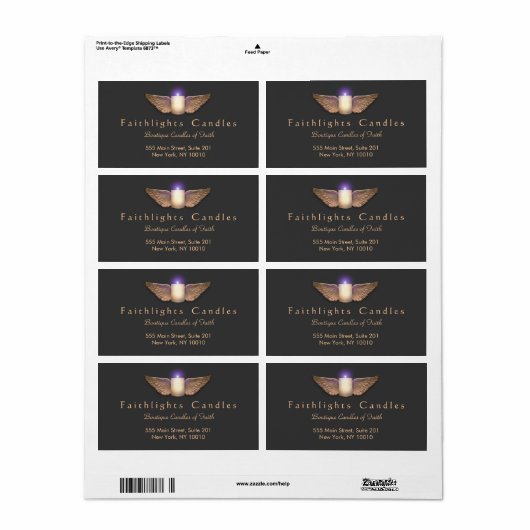 Bronze Wings Candlemaker Candle Etiket (Full Sheet)