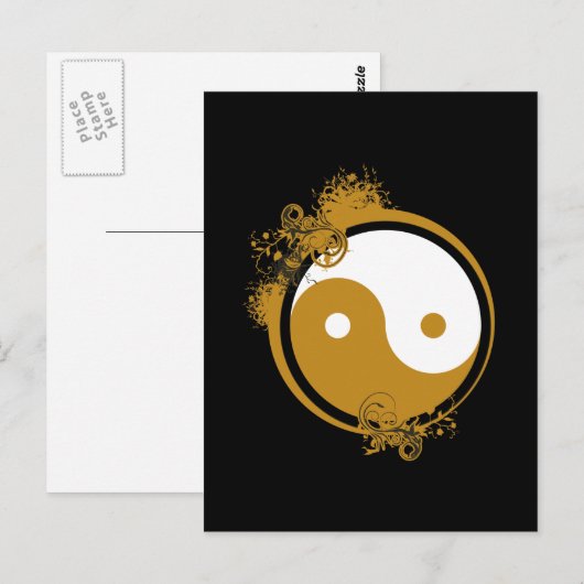 Bronze Yin Yang Briefkaart (Voorkant / Achterkant)