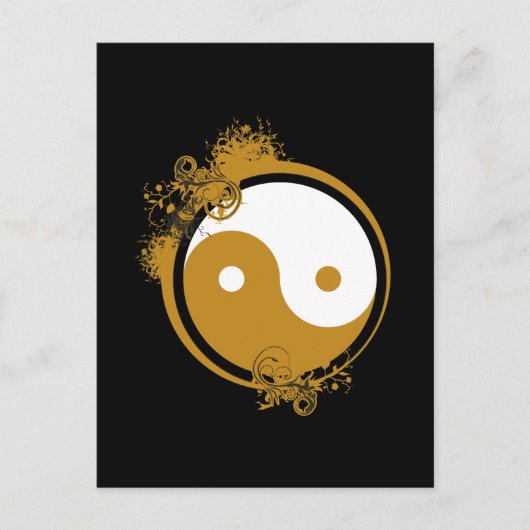 Bronze Yin Yang Briefkaart (Voorkant)