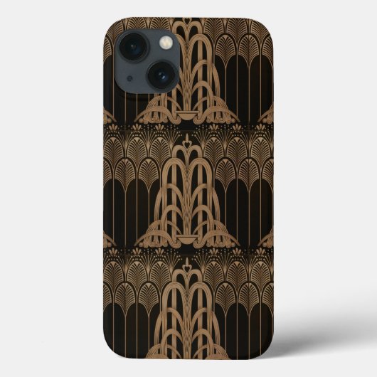 Bronze, zwart, art deco, art nouveau, floral, patr Case-Mate iPhone case (Achterkant)