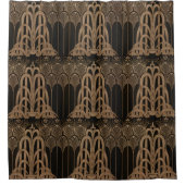 Bronze, zwart, art deco, art nouveau, floral, patr douchegordijn (Voorkant)