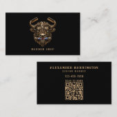 BronzeBuffalo Scheermes Kapperszaak Logo Kapper Visitekaartje (Voorkant / Achterkant)