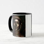 Bronzen 3D-vrouwenruimtevaarder Mok (Voorkant links)