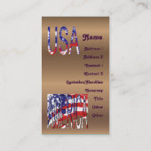 Bronzen Amerikaans USA Maak je Eigen Visitekaartje (Achterkant)