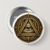 Bronzen Astrolabe Oog Ronde Button 7,6 Cm (Voorkant /achterkant)