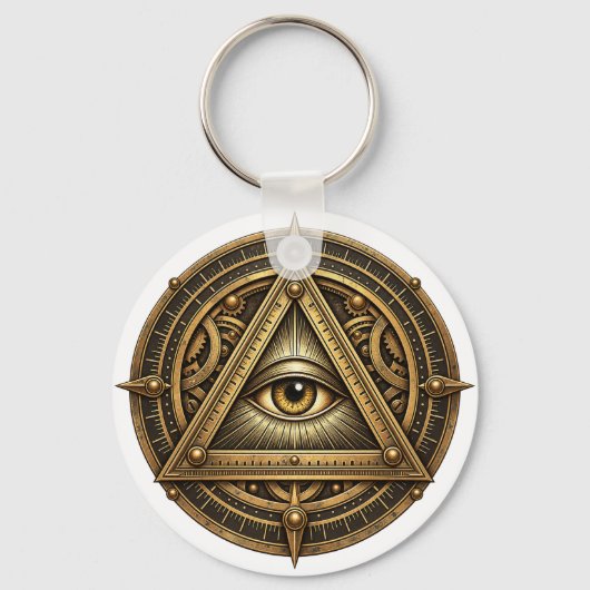 Bronzen Astrolabe Oog Sleutelhanger (Voorkant)