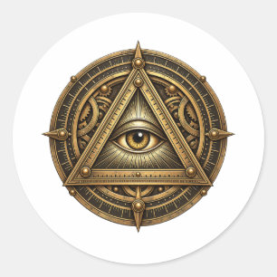 Bronzen Astrolabe Oog Sticker