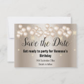 Bronzen ballon glans save the date kaart aankondig (Voorkant)