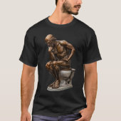 Bronzen Beeld "De Denker" Humor T-shirt (Voorkant)