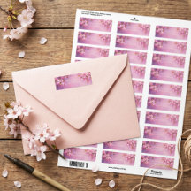 Bronzen Blad Violet Waterverf Kersenbloesem