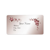 Bronzen Bloemen Wedding Avery Label (Voorkant)