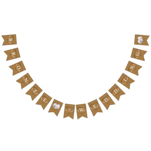 Bronzen bruiloft 8e verjaardag aangepaste foto vlaggetjes (Alle)