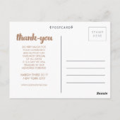 Bronzen bruiloft Bedankt Script Foto Briefkaart (Achterkant)