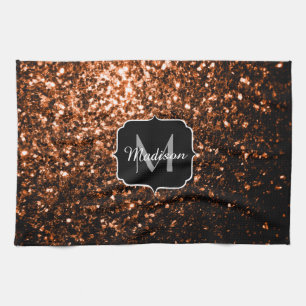 Bronzen bruine koperen namaak glitters sprankelen theedoek