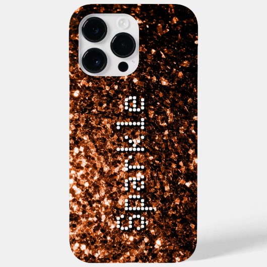Bronzen bruine koperen nepschitteringen glinsterin Case-Mate iPhone case (Achterkant)