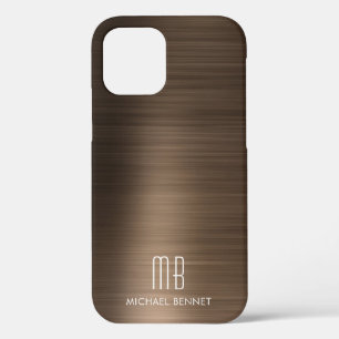 Bronzen Bruine Metalen Monogram Case-Mate iPhone H Case