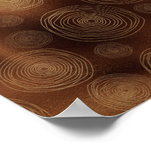 Bronzen Bruine Onregelmatige Cirkel Gouden Krullen Poster