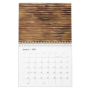 Bronzen Bruine Spuitverf Gouden Horizontaal Kalender
