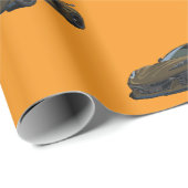 Bronzen C8 Corvette Sportwagen Hand getrokken sche Cadeaupapier (Rol Hoek)