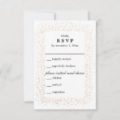 Bronzen Confetti Burst Wedding RSVP Kaart (Voorkant)