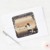 Bronzen & Crème Maskerade Masker Elegant Bal Feest Vierkante Sticker (Envelop)
