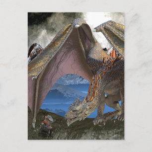 Bronzen draak VS krijger Briefkaart