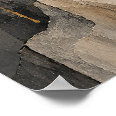 Bronzen Eclipse Houtskool Abstracte Wandkunst Poster (Hoek)