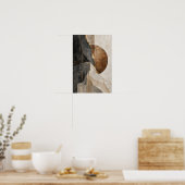 Bronzen Eclipse Houtskool Abstracte Wandkunst Poster (Keuken)