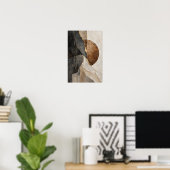 Bronzen Eclipse Houtskool Abstracte Wandkunst Poster (Thuiskantoor)