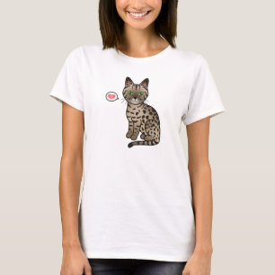 Bronzen Egyptische Mau Kat Lieve Cartoon Tekening T-shirt