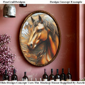 Bronzen Embossed Mountain Horse EK7L Decoupage Tissuepapier