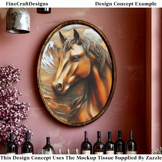 Bronzen Embossed Mountain Horse EK7L Decoupage Tissuepapier