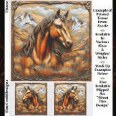 Bronzen Embossed Mountain Horse EK7R Decoupage Tissuepapier