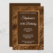 Bronzen en Bruine Folie Luipaard Glam 40e Verjaard Kaart (Voorkant / Achterkant)