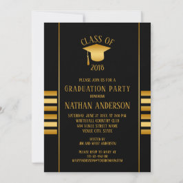 Bronzen en Gouden Gradiënt op Black Graduation Par Kaart