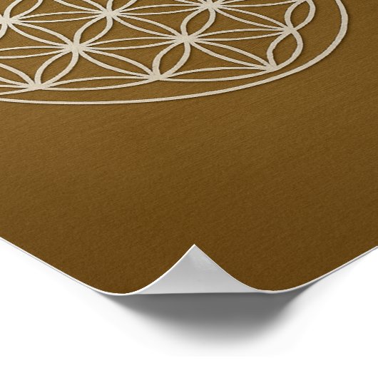 Bronzen en witte bloem van het leven poster (Hoek)