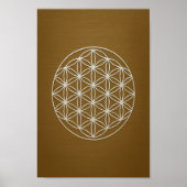 Bronzen en witte bloem van het leven poster (Voorkant)