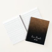 Bronzen en zwarte ombre aangepaste naam notitieboek (Binnen)