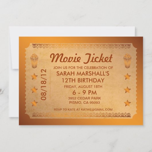 Bronzen filmticket kaart (Voorkant)