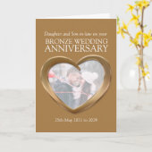 Bronzen fotokaart 8e trouwdag kaart (Gele Bloem)