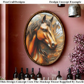 Bronzen Geprägde Bergpaard EK7R Decoupage Tissuepapier
