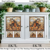 Bronzen Geprägde Bergpaard EK7R Decoupage Tissuepapier