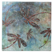 Bronzen getipte libellen op een magische sterrenhe tegeltje (Voorkant)
