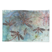 Bronzen getipte libellen op een sterrenhemel kussensloop (Achterkant)