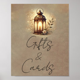 Bronzen Glanzende Lantaarn Kaarten & Cadeaus Tafel Poster