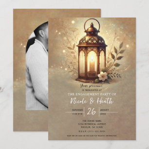 Bronzen Glanzende Lantaarn Romantische Landelijke  Kaart