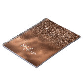 Bronzen Glitter en Folie Naam Notitieboek (Linkerzijde)